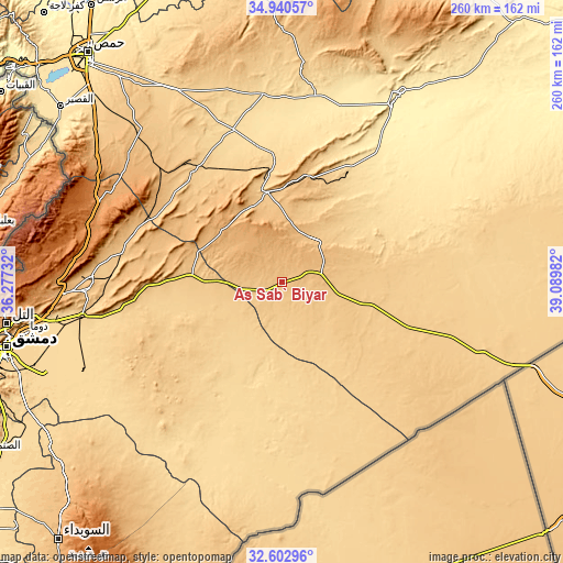Topographic map of As Sab‘ Biyār