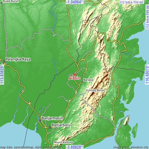 Topographic map of Alabio