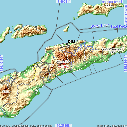 Topographic map of Ainaro