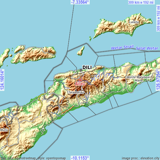Topographic map of Aileu