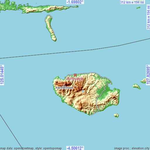 Topographic map of Airbuaya