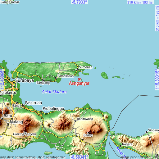 Topographic map of Aenganyar
