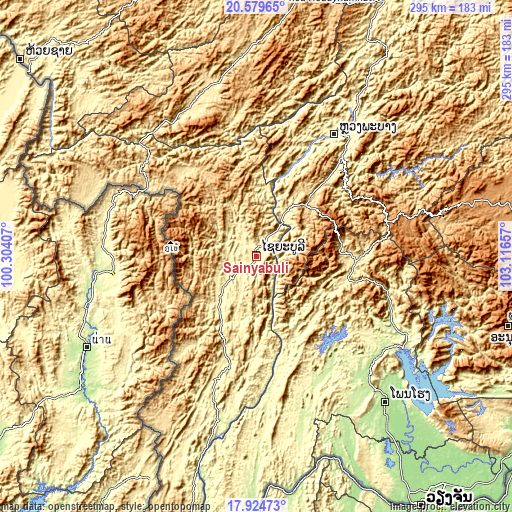 Topographic map of Sainyabuli