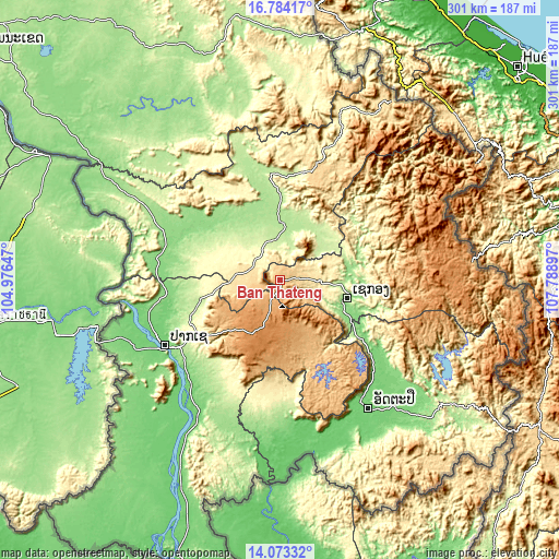 Topographic map of Ban Thatèng