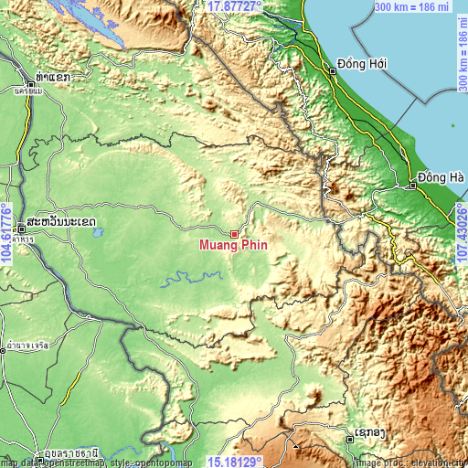 Topographic map of Muang Phin