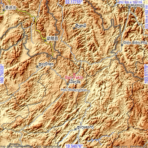 Topographic map of Ban Pakla