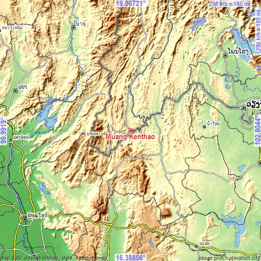 Topographic map of Muang Kènthao