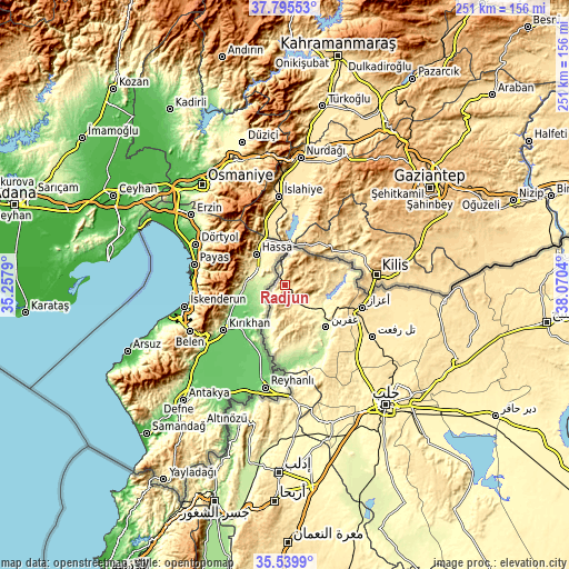 Topographic map of Radjun