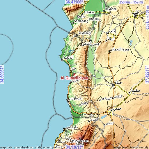 Topographic map of Al Quţaylibīyah