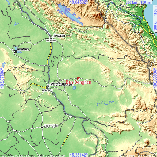 Topographic map of Ban Dônghén