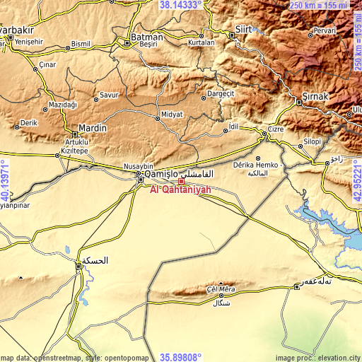 Topographic map of Al Qaḩţānīyah