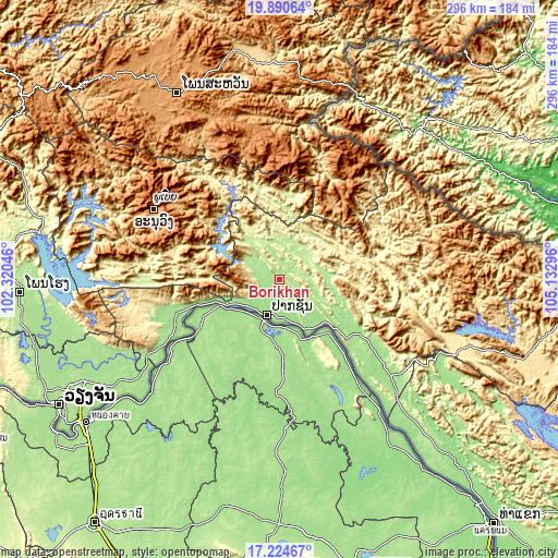 Topographic map of Borikhan