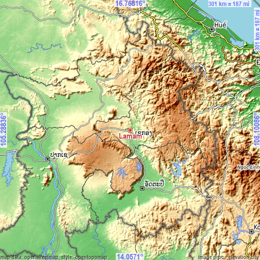 Topographic map of Lamam