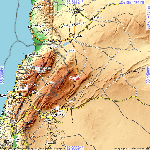 Topographic map of Qārah