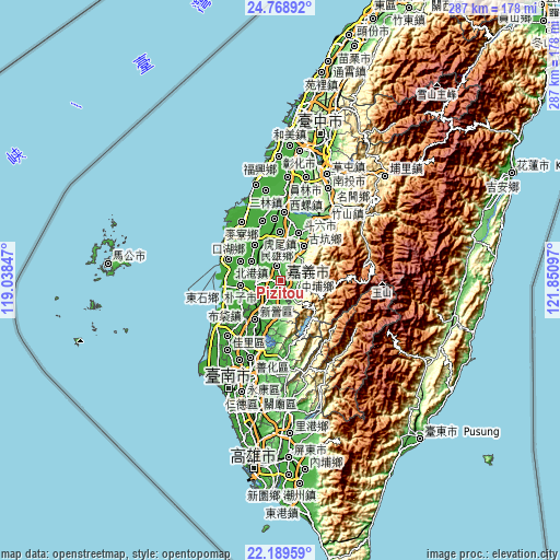Topographic map of Pizitou