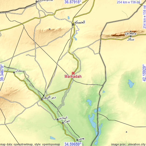 Topographic map of Markadah