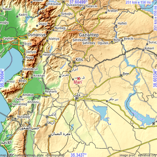 Topographic map of Māri‘