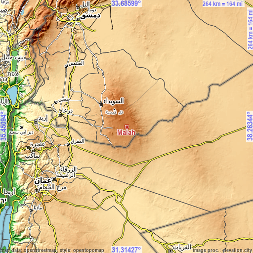 Topographic map of Malaḩ