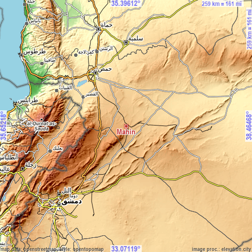 Topographic map of Mahīn