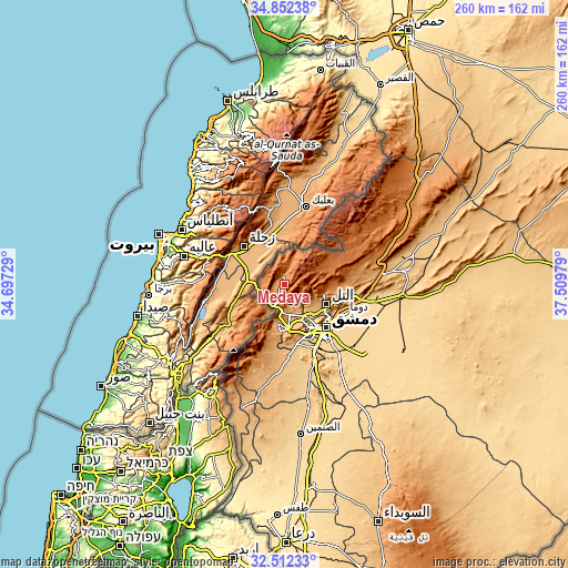 Topographic map of Medaya