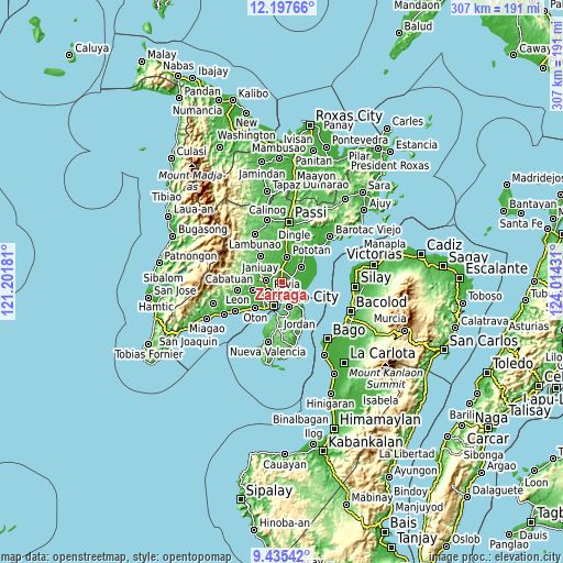 Topographic map of Zarraga