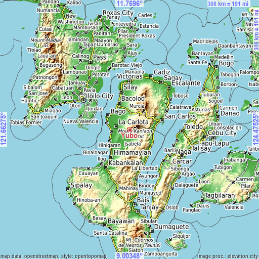 Topographic map of Yubo