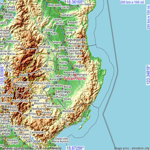 Topographic map of Yeban Norte