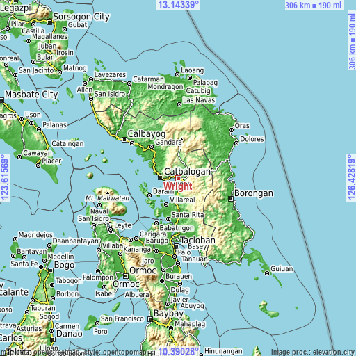 Topographic map of Wright