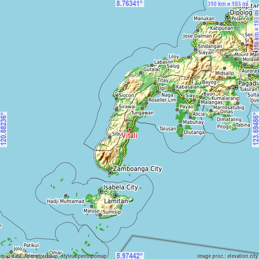 Topographic map of Vitali