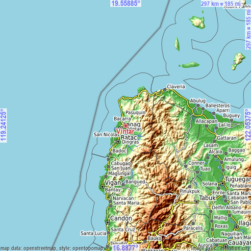 Topographic map of Vintar