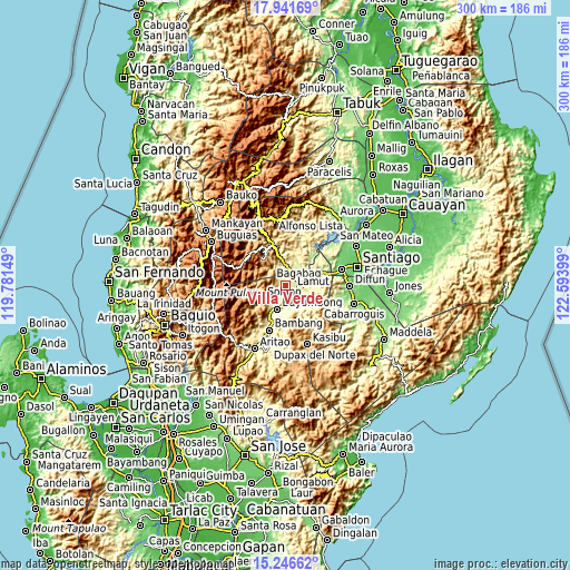 Topographic map of Villa Verde