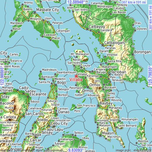 Topographic map of Villaba