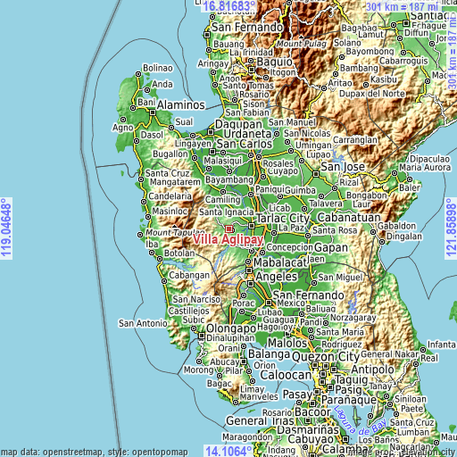 Topographic map of Villa Aglipay