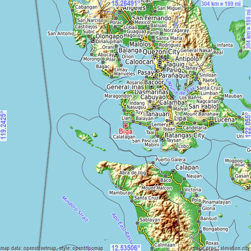 Topographic map of Biga