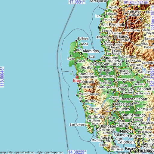 Topographic map of Biay