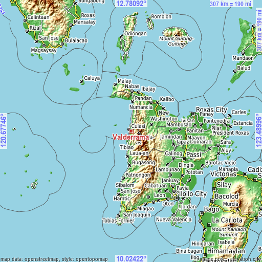 Topographic map of Valderrama