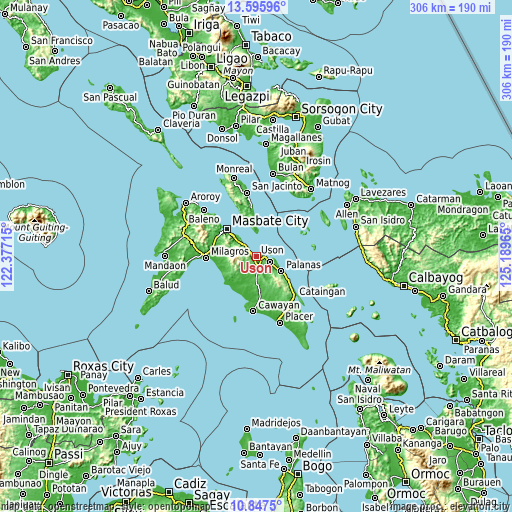 Topographic map of Uson