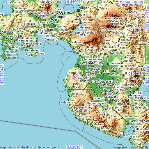 Topographic map of Upi