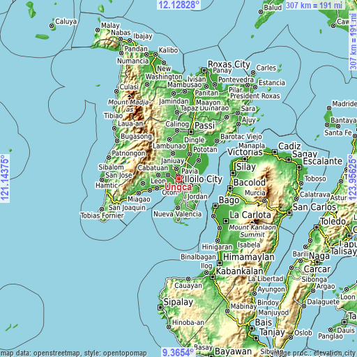 Topographic map of Ungca