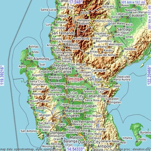 Topographic map of Umingan