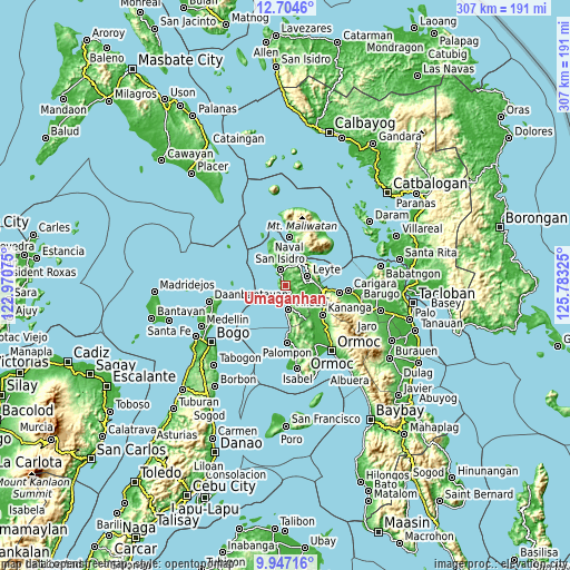 Topographic map of Umaganhan