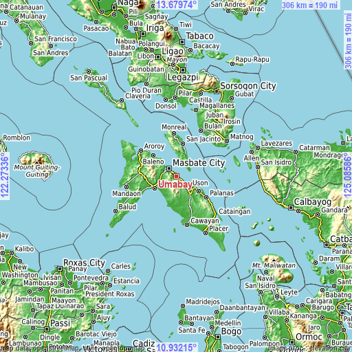 Topographic map of Umabay