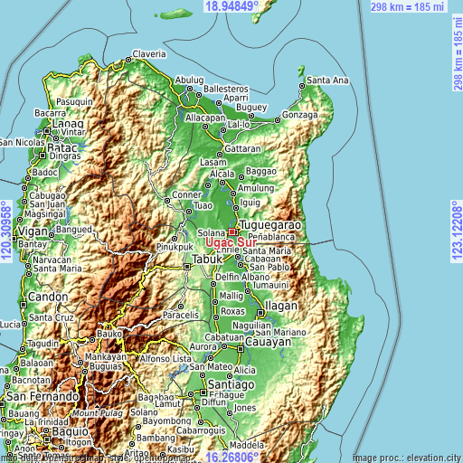 Topographic map of Ugac Sur