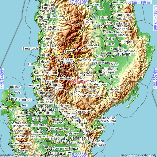 Topographic map of Uddiawan