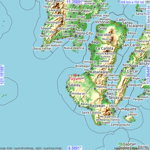 Topographic map of Tuyum