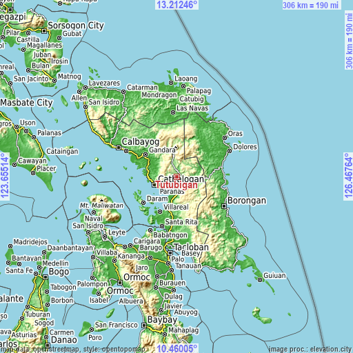 Topographic map of Tutubigan