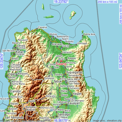 Topographic map of Tupang