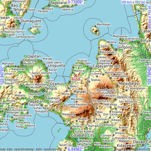 Topographic map of Tuod