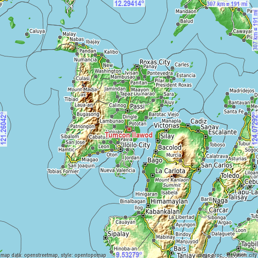 Topographic map of Tumcon Ilawod