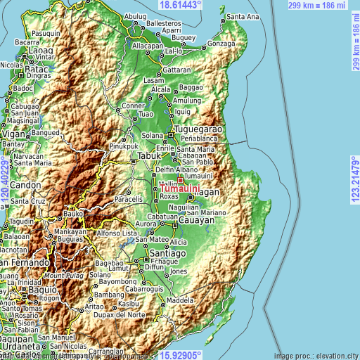 Topographic map of Tumauini